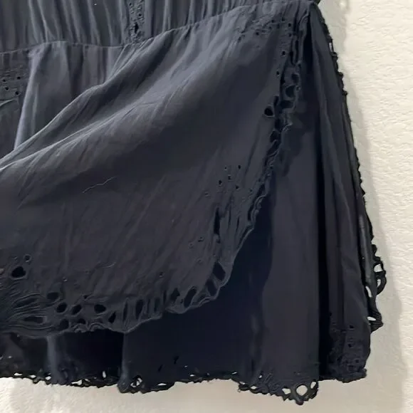 IRO Caity Embroidered Mini Dress, Black/Navy, Size 8 (40)